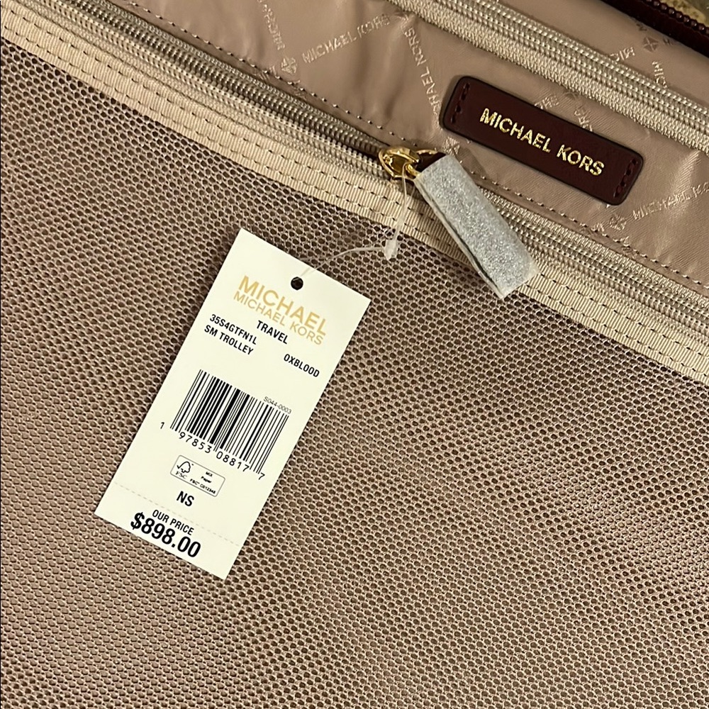 Michael Kors Patterned Burgundy Luggage Set - Picture 6 of 6
